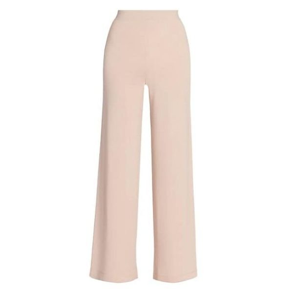 Wide Leg Cashmere Blend Knit Pants