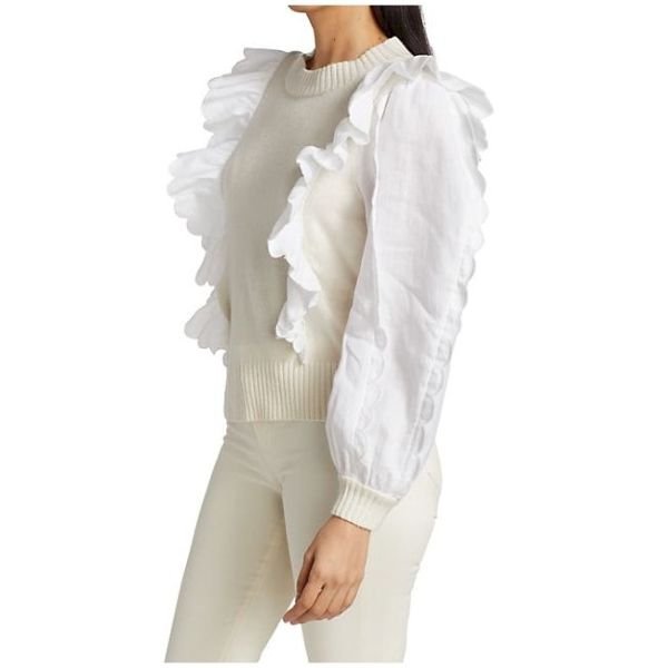 Ruffle Combo Sweater