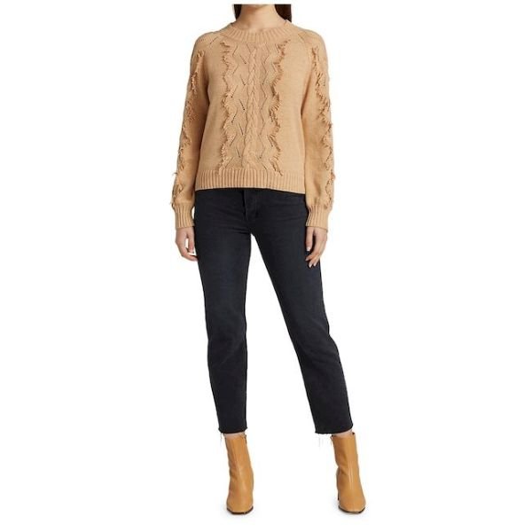 Francis Fringe Cable Knit Sweater