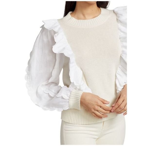 Ruffle Combo Sweater