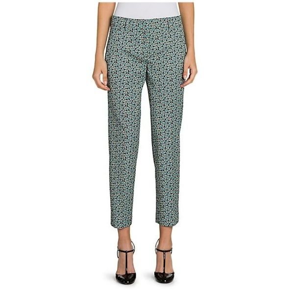 Bee Print Wool Gaberdine Trousers