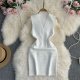 Waist Slimming V-Neck Sleeveless Vest Knit Dress