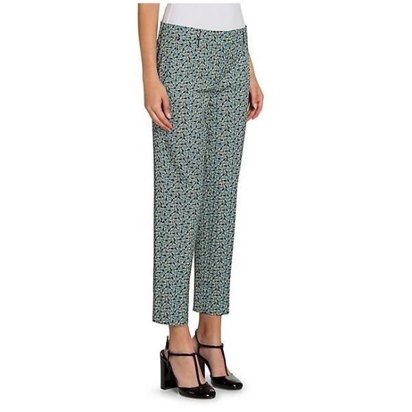 Bee Print Wool Gaberdine Trousers