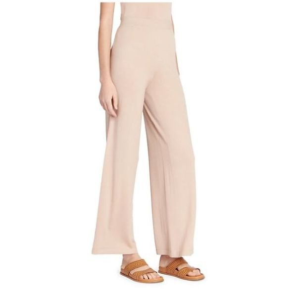 Wide Leg Cashmere Blend Knit Pants