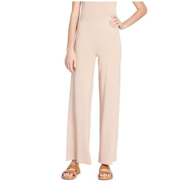 Wide Leg Cashmere Blend Knit Pants