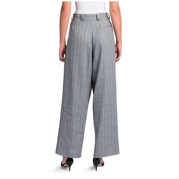 Striped Linen  Silk Pleated Trousers